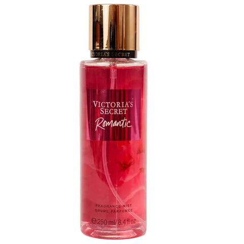 Victoria's Secret Romantic perfume bottle on a beige background