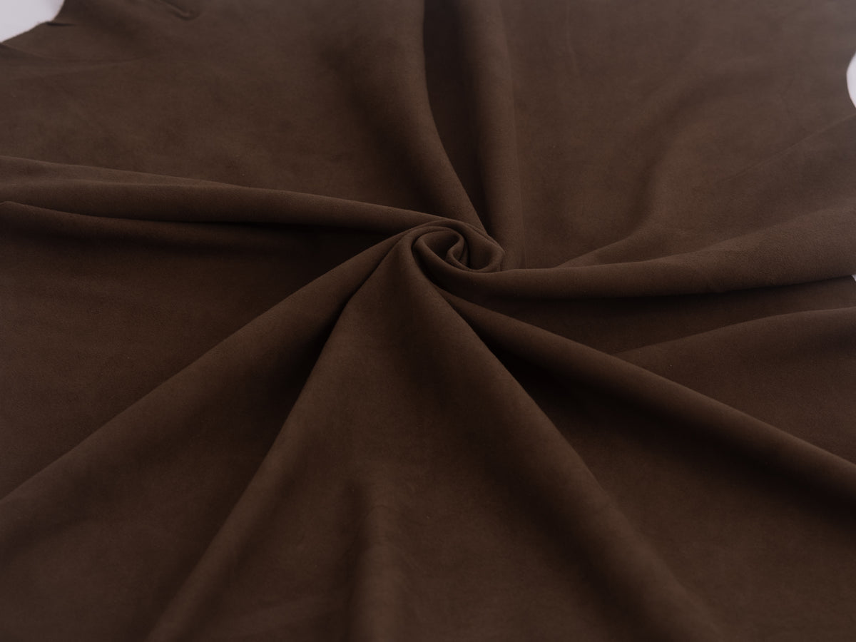 LAMB SKIN SUEDE DARK BROWN