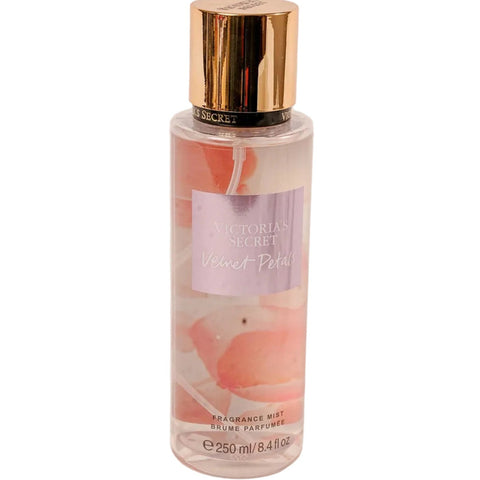 Victoria's Secret Velvet Petals fragrance mist bottle on a white background